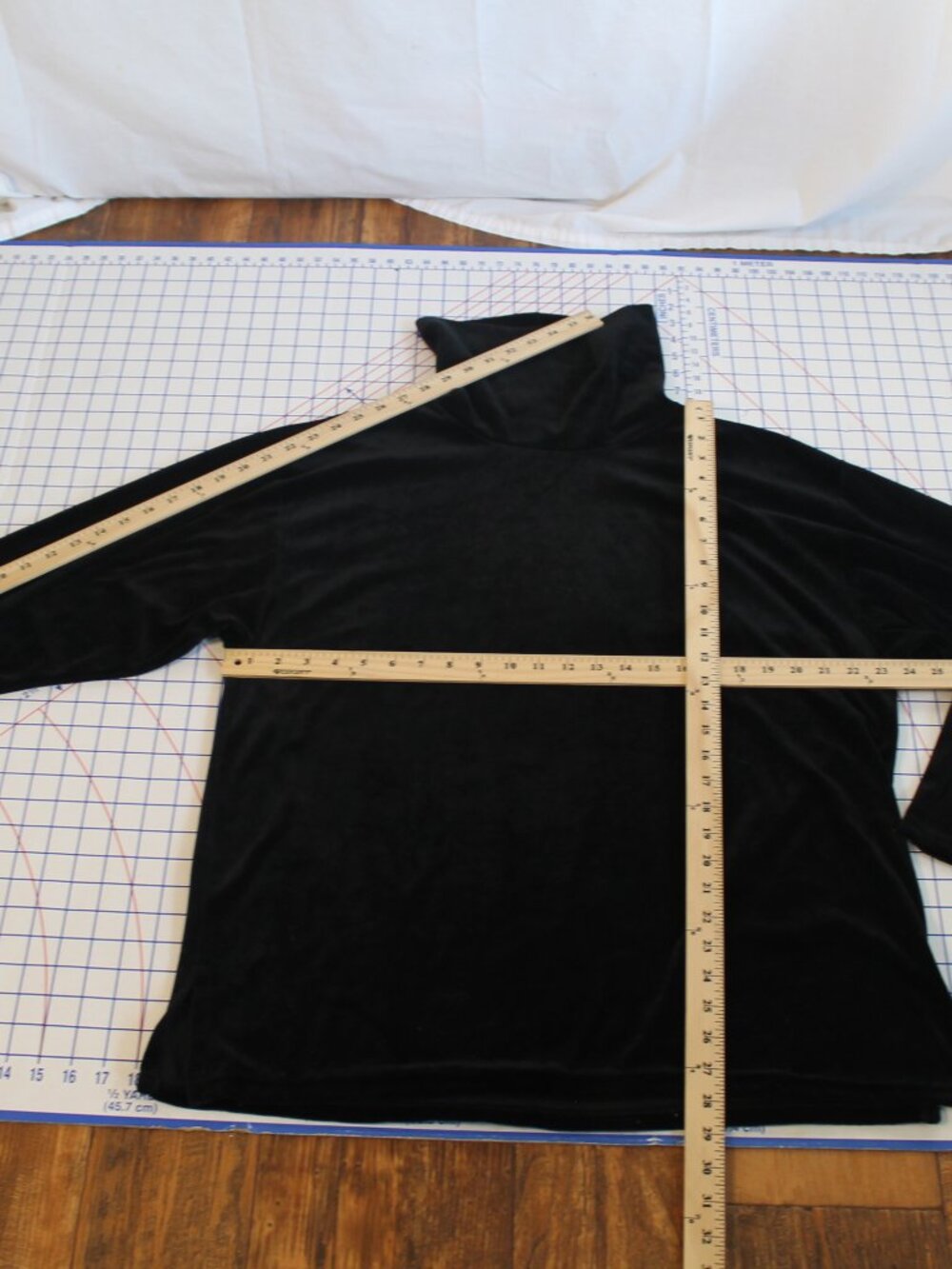 Sag Harbor Black Velour Cowl Neck Tunic XL - Picture 5 of 7